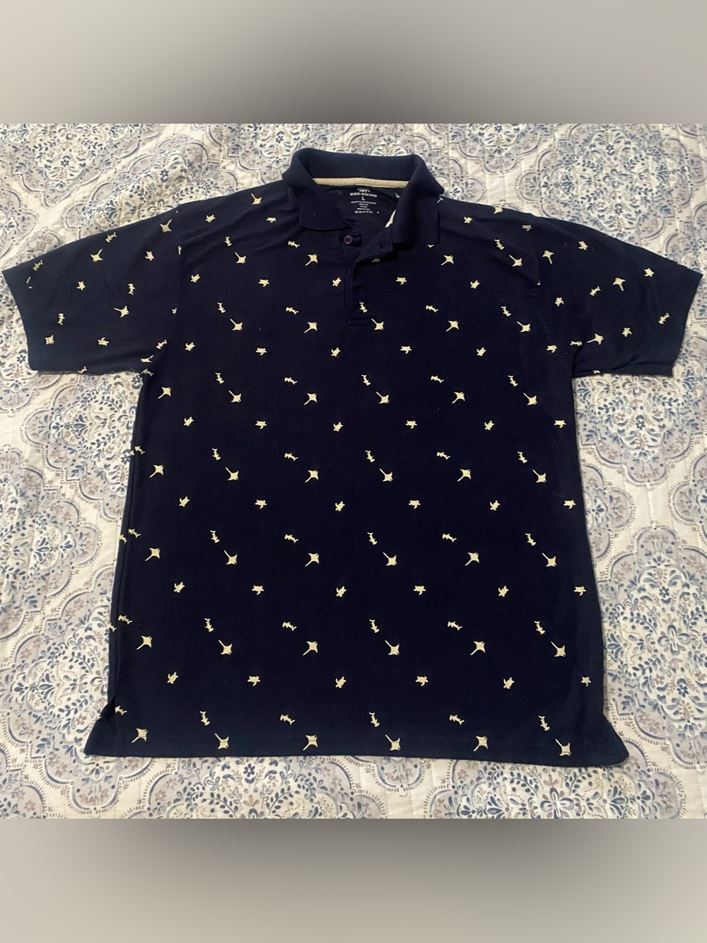 Red Rhino polo shirt stingray shark turtle print